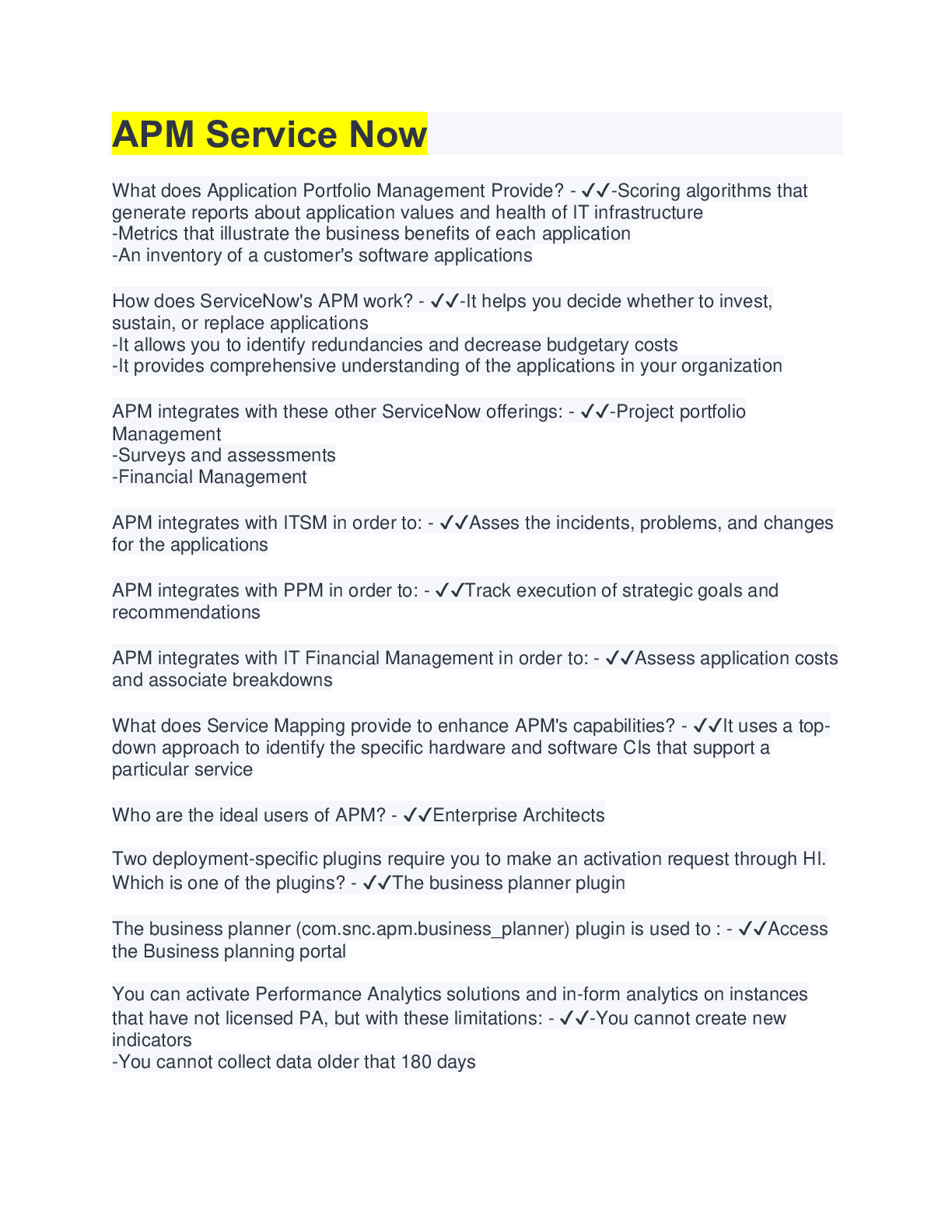 Preview image of APM Service Now document